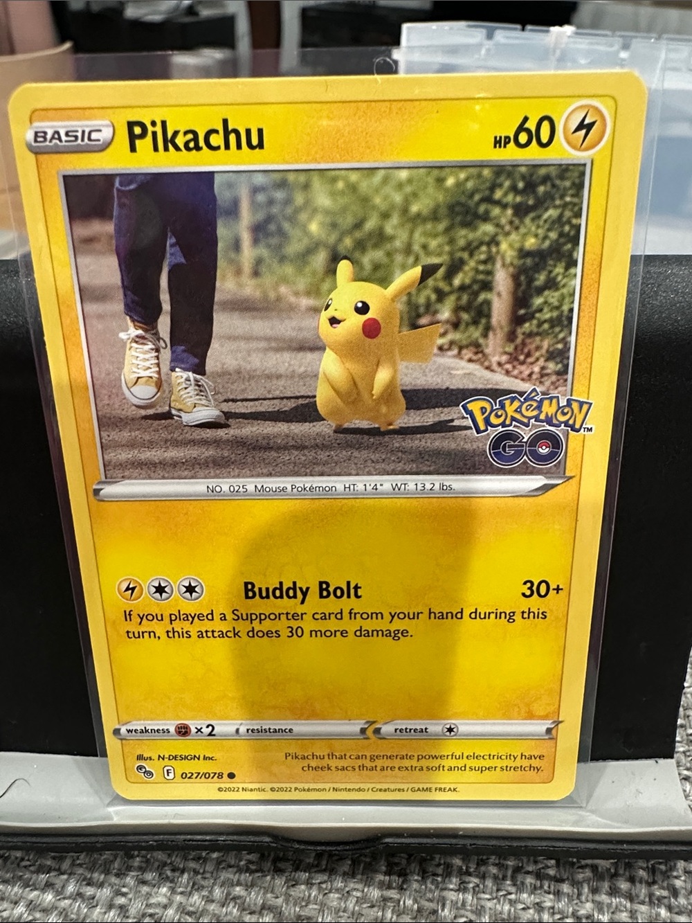 Pokemon Pikachu Yellow Electric Pokémon GO Trading Card